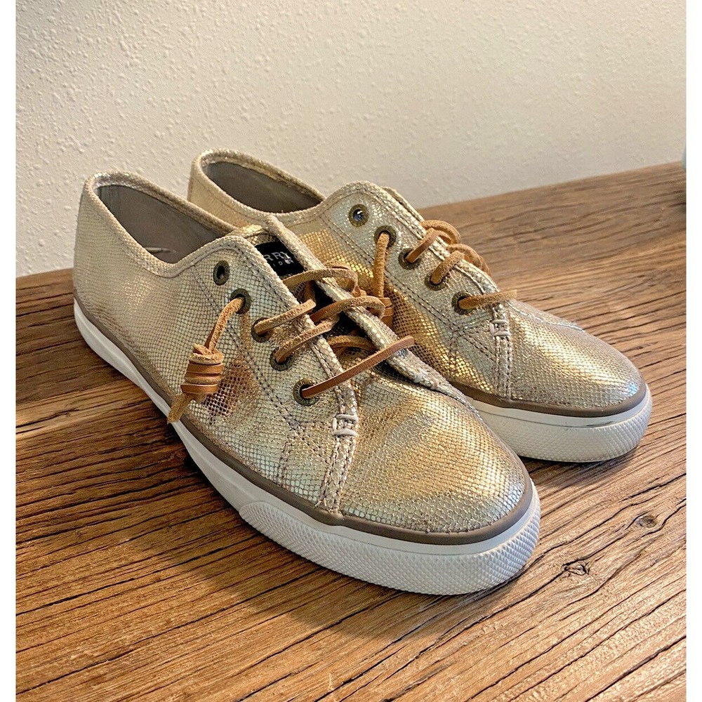 Sperry Top Side Women's Gold Shoes Size 9M Used